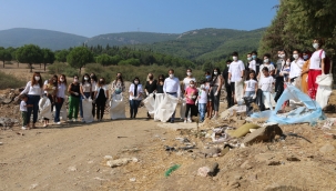 Ormandaki çöpler gönüllüleri şaşırttı