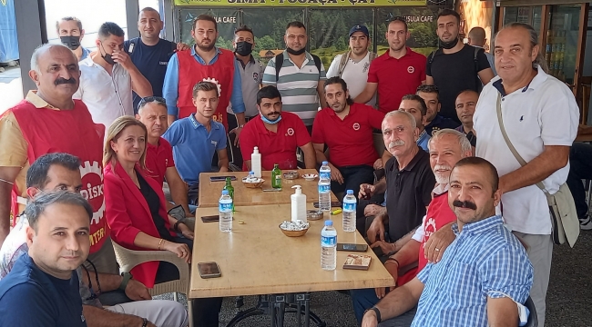 DİSK/Genel Başkanı Çerkezoğlu, Limter-İş'e geçen İzdeniz çalışanları ile buluştu
