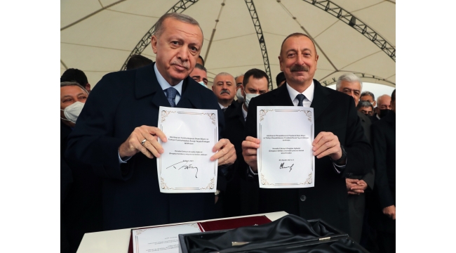 Cumhurbaşkanı Erdoğan, Füzuli'de kara yolu inşaatı temel atma törenine katıldı