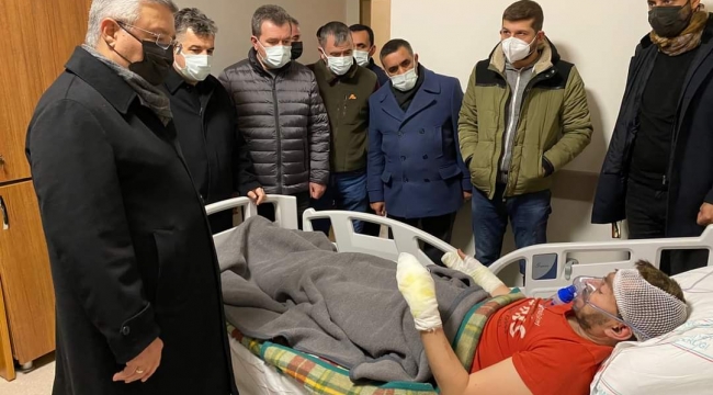 Başkan Koştu'dan maden kazasında yaralanan işçilere hastanelerde ziyaret