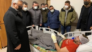 Başkan Koştu'dan maden kazasında yaralanan işçilere hastanelerde ziyaret