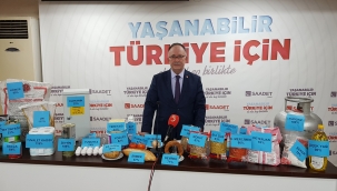 Saadet Partili Kılıç'tan ilginç yöntem: Halkın enflasyonunu ürünler üzerinden ispatladı