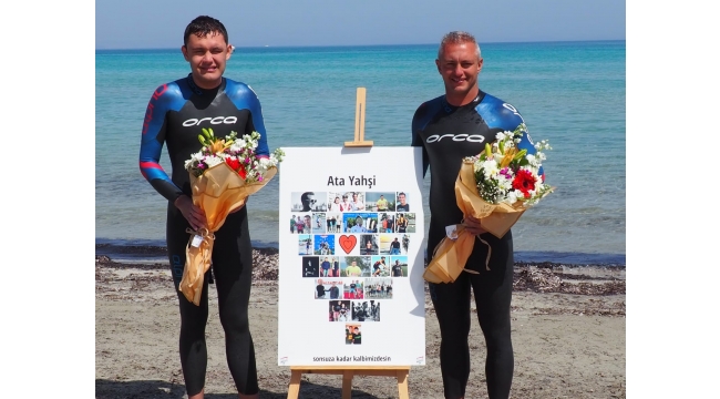 Sakız Adası'ndan Çeşme'ye yüzerek geçen ilk otizmli sporcu Tunca yaşamını yitiren Yahşi için kulaç attı