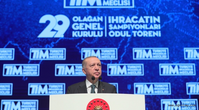 Erdoğan: "Dünyanın önde gelen üretim ve ihracat üslerinden biri olma yolunda ilerliyoruz"