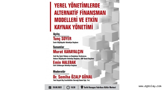 "Yerel Yönetimlerde Alternatif Finansman Modelleri ve Etkin Kaynak Yönetimi" çalıştayı İzmir'de yapılacak 