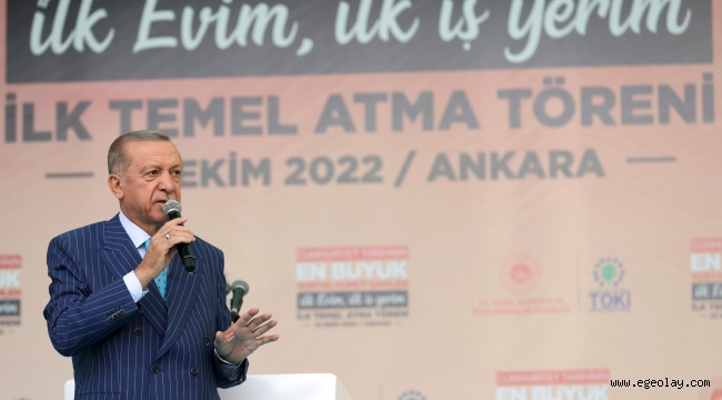 Cumhurbaşkanı Erdoğan, "İlk Evim, İlk İş Yerim Projesi" İlk Temel Atma Töreni'ne katıldı 