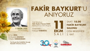 Fakir Baykurt vefatının 23. Yılında Çiğli'de Anılacak 