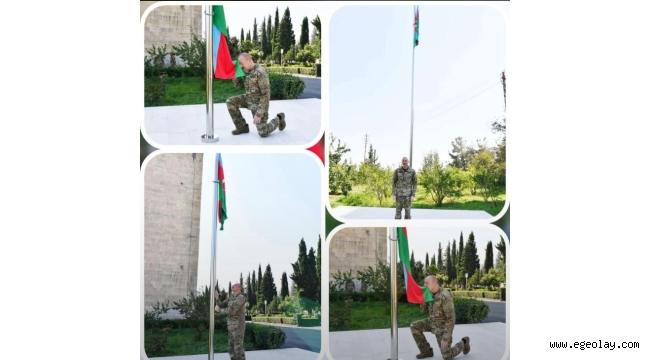 Azerbaycan Bayrağı Hankendi'de Dalgalandı 