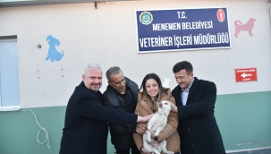Hamza Dağ ve ünlü sanatçı Haluk Levent, Tarım ve Orman eski Bakan Yardımcısı Fatih Metin ile Menemen Geçici Hayvan Bakımevi ve Rehabilitasyon Merkezi'ne ziyaret