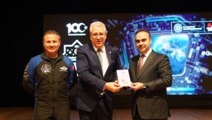 Sanayi ve Teknoloji Bakanı Kacır ile Türkiye'nin ilk astronotu Gezeravcı, EÜ'ye konuk oldu 