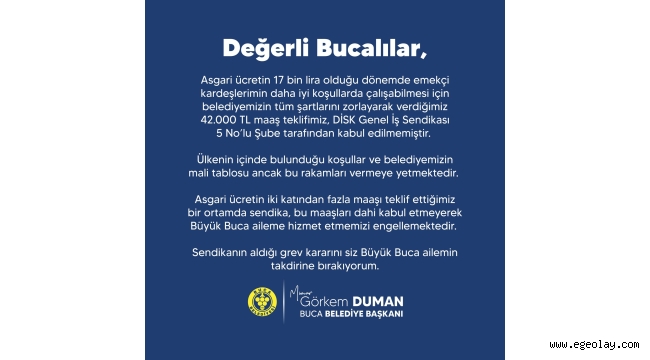 Buca toplu sözleşmede uzlaşamadı