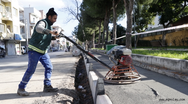 Yenilenen Konak: Asfalt ve kaldırım çalışmaları hız kesmiyor
