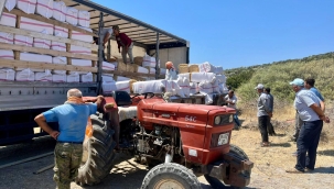 Urla Belediyesinden Zeytineli'ne 19 Ton Saman Desteği 