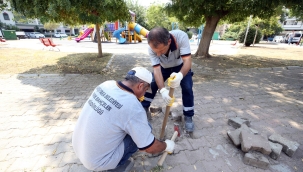 Karşıyaka'da parklara yoğun bakım 