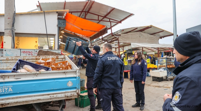 Buca Belediyesi'nden pazar yerlerinde "kayıt dışı" operasyonu 