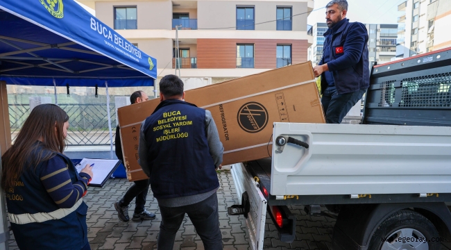 Buca Belediyesi'nden selden etkilenen ailelere eşya desteği