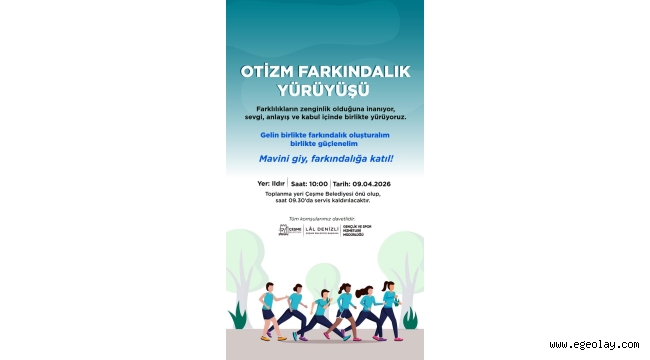 Otizm farkındalık yürüyüşü Çeşme'de düzenleniyor 